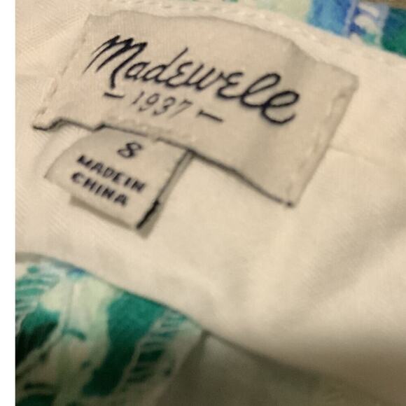 Madewell Women's Blue Green Lace Bloom Overlay Floral Summer Shorts Size 8 - Picture 7 of 9